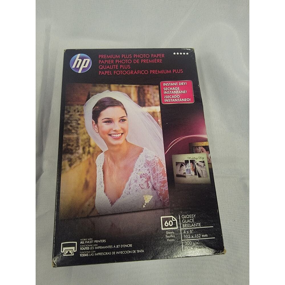 HP Premium Plus Photo Paper 4x6in (60 Sheets) NEW SEALED 0139